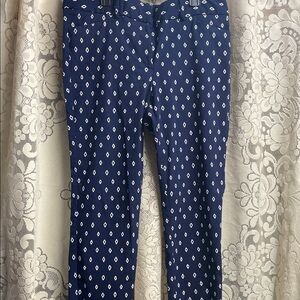 The Limited Navy and White Geometric Pants